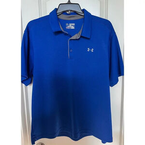 Under Armour men’s royal blue loose fit polo shirt. Heat gear. Used and worn.2XL